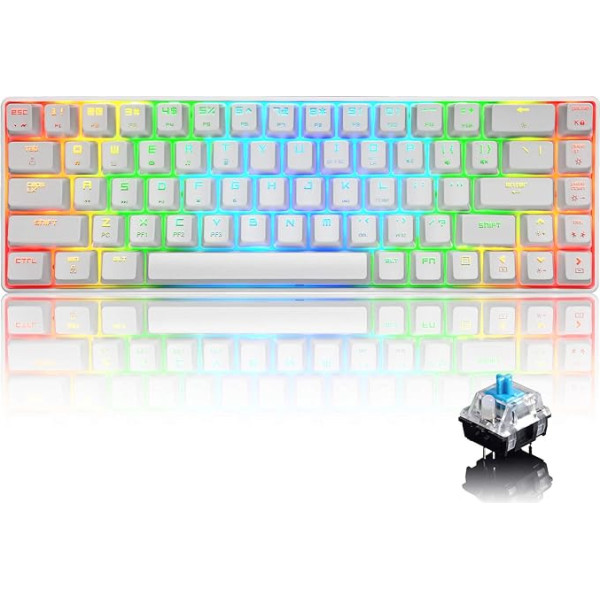 UrChoiceLtd MK68 Type C 60% RGB mehāniskā spēļu tastatūra