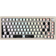 DrunkDeer A75 Rapid Trigger mehāniskā tastatūra, magnētiskā slēdža tastatūra, TKL RGB, vadu, USB, kompakta, 82 taustiņi ar pogu, pelēka, bez pamatnes