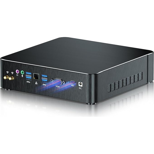 Kinupute Mini PC i9, galddators i9-11900H, 8 kodoli līdz 4,9 GHz, Win-11 Pro, 64G DDR4, 2T NVME SSD, 4K@60Hz HDMI, VGA ports, USB3.0, WiFi6E, BT5.3, Gigabit Ethernet, biznesa/biroja/TPC, VESA