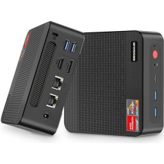 BOSGAME Mini PC P4, 5700U (8C/16T, up to 4.3Ghz) Dual LAN Mini Computers 16GB DDR4 512GB NVME SSD, Support 4K @ 60Hz Triple Display/WiFi 6/BT5.2/Gaming/Office/Home