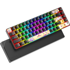 ZIYOU LANG Portatīva 60% mehāniskā spēļu klaviatūra 18 Chroma RGB fona apgaismojums Ultra kompakts mini kompakts 68 taustiņi krāsošanas sublimācijas anīma PBT tastatūra