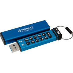 Kingston IronKey Keypad 200 Type-A Hardware Encrypted USB zibatmiņas karte FIPS 140-3 Level 3 (gaidīšanas stadijā) ar XTS-AES 256 bitu aparatūras šifrēšanu - IKKP200/16GB