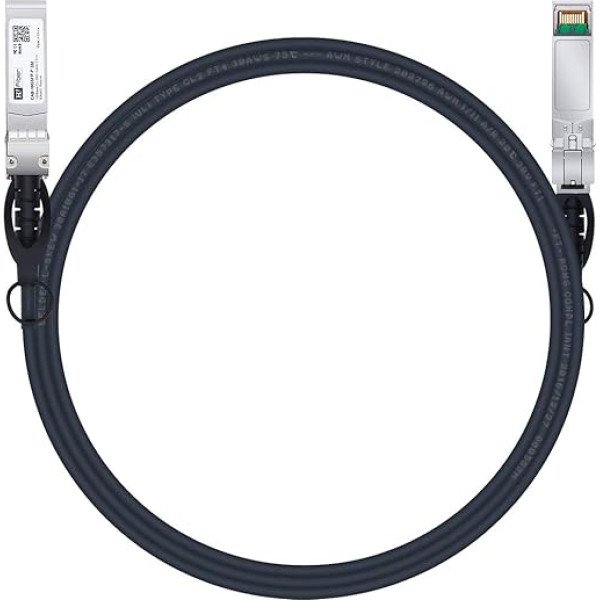 H!Fiber.com 10Gb/s SFP+ DAC kabelis 3 m, 10GBase-CU Passive Direct Copper Twinax SFP+ kabelis Cisco SFP-H10GB-CU3M, Ubiquiti Patch Cable UC-DAC-SFP+, D-Link, Netgear, Mikrotik un citiem atvērtiem komutatoriem