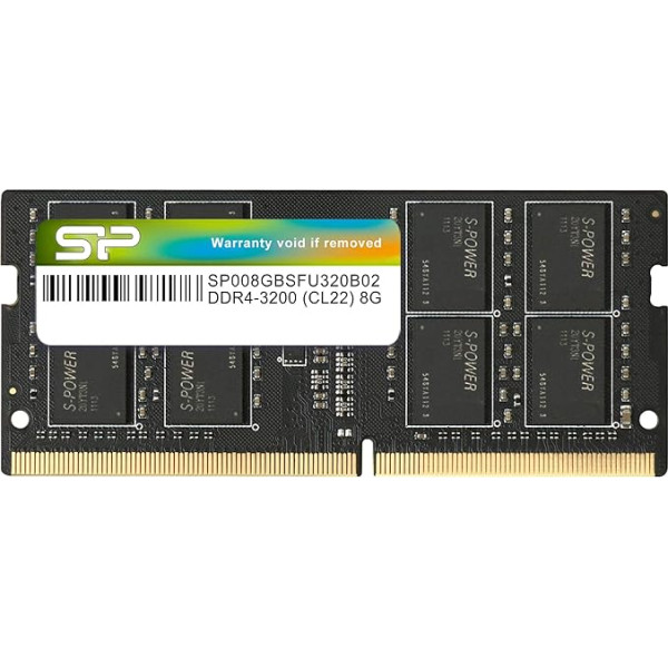 Silicon Power - Atmiņa - DDR4 - 8GB 3200MHz (PC4-25600) CL22 SODIMM 260-Pin 1.2V Non-ECC portatīvo datoru RAM piezīmjdatoru atmiņa