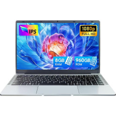 UDKED 14 collu ultrabook klēpjdators, 6 GB RAM SSD Windows 11 Pro, 1920 x 1080 pikseļi, Celeron J4105 (līdz 2,5 GHz), Dual WiFi, 2 x USB 3.0, Office 365, četrkodolu dators