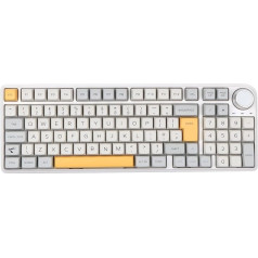 EPOMAKER TH96 ISO izkārtojums, 2,4 GHz / Bluetooth 5.0 / vadu mehāniskā spēļu tastatūra ar RGB LED diodēm dienvidu virzienā, MDA profila taustiņiem, 6000 mAh akumulators, rotācijas vadība Windows/Mac datoriem