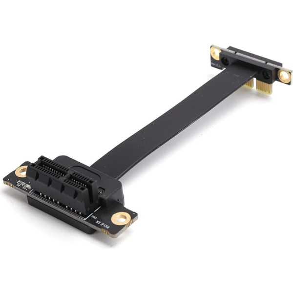 Fdit PCI Express adaptera kabelis, PCIe uz 36Pin 1X pagarinātājs ar zeltītu galveni un LED displeju, 8Gbps 10cm pagarināšanas kabelis, dubults 90°