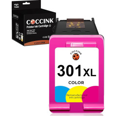 COCCINK 301XL (1 krāsa) atjaunotas tintes kasetnes HP 301 XL Deskjet 1000 1010 1050 1510 2050 2510 2540 2541 3000 3050 3510 Envy 4500 5530 OfficeJet 2620 4636 printerim