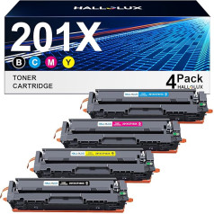 201X 201A Toneris 201 X 201 A suderinamas su HP 201X CF400X CF400A daugiapakuote, skirta HP M277dw toneriui, skirtam HP M277dw Color Laserjet Pro MFP M277 M252dw M277n M274n M252n M252 M277c6 (juodas, žydras, 4 pakuotės )