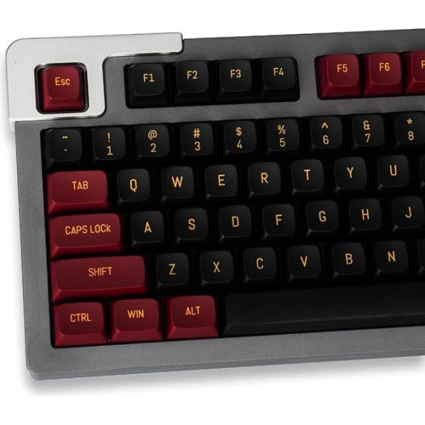 Sarkans un melns taustiņu vāciņu komplekts, MSA Profile Doubleshot 150 taustiņu pielāgoto taustiņu vāciņi 60% 75% 95% Cherry MX Gateron Kailh Box slēdzis Mehāniskā spēļu tastatūra