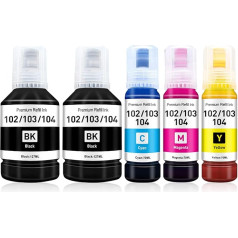 BYBEIBY 104 tinte, kas saderīga ar Epson 104 102 tinti Epson EcoTank ET-2710 ET-2712 ET-2714 ET-2715 ET-2720 ET-2721 ET-2726 ET-2810 ET-2815 ET-2820 ET-2820 ET-2821 ET-2825 ET-2826 ET-4700 ET-4800