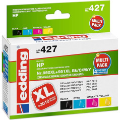 redding Tintenpatrone EDD-427 ersetzt HP 950XL/951XL (CN045/CN046/CN047/CN048) Multipack 4 - Schwarz, Cyan, Magenta, Gelb - 1x 75ml + 3x 30ml