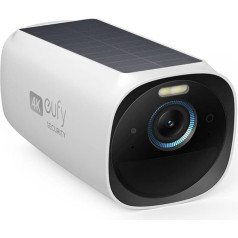 eufy security eufyCam 3 drošības kamera, bezvadu 4K kamera ar iebūvētu saules paneli, mūžīga jauda, sejas noteikšanas mākslīgais intelekts, paplašināma vietējā atmiņa, bez ikmēneša maksas (atjaunota)