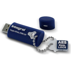 Integral 4GB Crypto-197 256-Bit 3.0 USB zibatmiņas verschlüsselt - USB zibatmiņas piekļuves karte geschützt - FIPS 197 zertifiziert, Schutz vor Brute-Force-Angriffen - robustes, doppellagiges, wasserdichtes Design