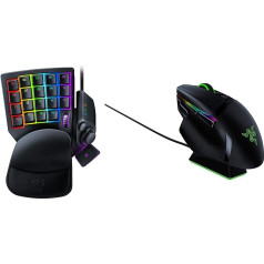 Razer Tartarus Pro Gaming Keypad (Gamepad ar analogajām optiskajām pogām) Black & Basilisk Ultimate ar uzlādes staciju - Bezvadu spēļu pele ar 11 programmējamām pogām Black