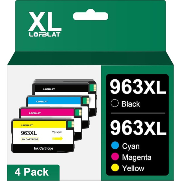 LOFBLAT 963XL tintes kasetnes HP 963XL Multipack 963 XL HP OfficeJet Pro 9010 9012 9020 9014 9015 9016 9018 9019 9022 9025 4 iepakojumi