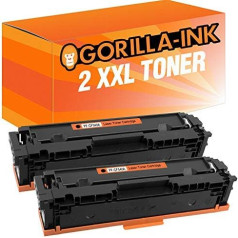 Gorilla-Ink 2 Toneris melns XXL Saderīgs ar HP CF-540A CF-541A CF-542A CF-542A CF-543A M254dnw MFP M281fw MFP M280 MFP M281fdn M254nw M254dw MFP M280nw MFP M281fdw MFP M 254 2 80 288 1 DNW FW FDN NW