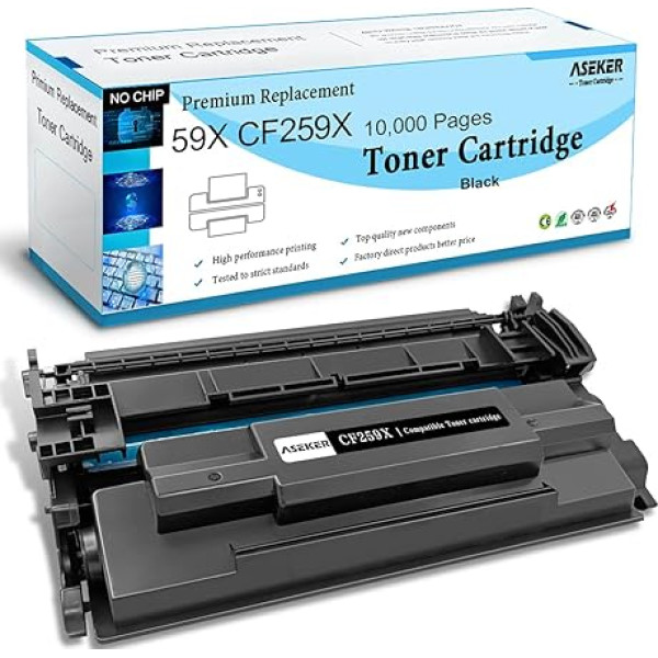 MIT Tool saderīga tonera kasetne 59X CF259X priekš HP M406 M406dn Pro M404 M404n M404dn M404dn M404dw M304a MFP M428 M428 M428dw M428fdn M428fdw M428m M428m M430f Printer 1000 000 lappuses (melna, bez mikroshēmas)