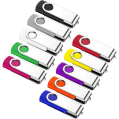 Clé USB 16 Go Lot de 5 USB 2.0 Flash Drive Stock Rotation Disque Mémoire Stick Pendrive Clef USB U Disque Clés USB with LED Display for PC Organiser Portable Windows Idee Cadeau (Multi-Colour)