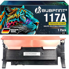 Bubprint 117A saderīga tonera kasetne, kas paredzēta HP 117A W2070A priekš HP Color Laser MFP 179fwg 178nwg 150nw 179fnw 150a 178nw (1 Black)