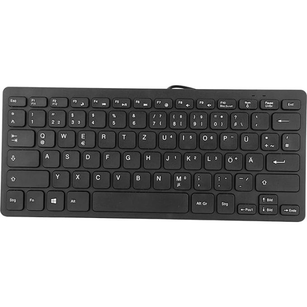 Vadu datora tastatūra, 78 taustiņi, USB vadu tastatūra, krievu, franču, vācu, taustiņu izslēgšanas slēdzis, īpaši plāna tastatūra, universāla PC klēpjdatoriem, galddatoriem (vācu)