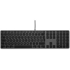 LMP USB ciparu tastatūra KB-1243 Space Grey - izkārtojums itāļu valodā