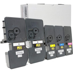 OBV 5er Set kompatibler Toner als Ersatz für Kyocera TK-5220 / TK-5230 für Kyocera ECOSYS M5521cdn M5521cdw P5021 P5021cdn P5021cdw P5021 Series schwarz, schwarz, cyan, magenta, gelb