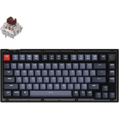 Keychron V1 Custom Mechanical Hot-Swap tastatūra, 75% QMK/VIA izkārtojuma taustiņu, programmējams RGB fona apgaismojums, Gateron G Pro slēdzis - matēti melns