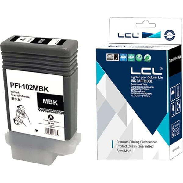 LCL Compatible PFI102 PFI-102 PFI102MBK PFI-102MBK 0894B001 130 ml pigmenta (matēts melns) Saderīgs ar Canon IPF500 IPF510 IPF510 IPF510plus IPF600 IPF605 IPF605plus IPF610 IPF610 IPFF 610plus IPplus IPplus