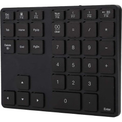 Sxhlseller Bezvadu 10 tastatūra, 35 taustiņi, Bluetooth 5.0 uzlādējama īpaši plāna tastatūra klēpjdatoram, galddatoram, datoram, piezīmjdatoram (melna)