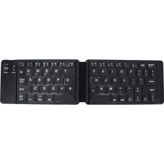 Portatīva salokāmā tastatūra, bezvadu BT 3.0 datora tastatūra, 120 mAh uzlādējama USB tastatūra, portatīva kabatas izmēra tastatūra iOS, Android un Win viedtālruņiem, planšetdatoriem, klēpjdatoriem (melna)