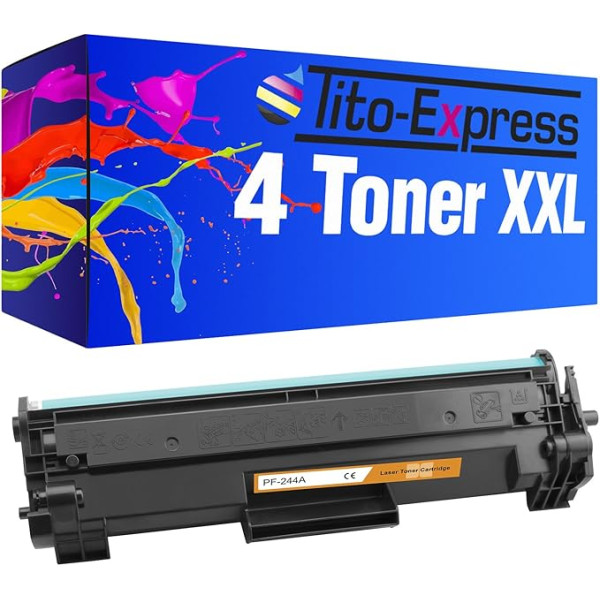 Tito-Express 4 x Toneris XXL Saderīgs ar HP CF244A 44A Black Laserjet Pro M15a M15w M16 M17a M17w MFP M28a M28w M29 M30w M 15 A M 15 W M 16 M 17 A M 17 W MFP M 28 A M 28 W M 29 M 30 w