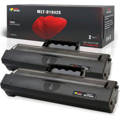 Toner Experte saderīgs ar Samsung MLT-D1042S melnā tonera kasetne D1042S melnā krāsā, kas paredzēta ML 1660 ML 1675 ML 1860 ML 1865W SCX 3200 SCX 3205 SCX 3205W SCX 3205W printeru kasetņu nomaiņai, 2 eksemplāru iepakojums