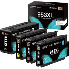 iNKPAD 953XL tintes kasetne 953XL savietojamai kasetnei HP OfficeJet Pro 7740/7720/7730 HP OfficeJet Pro 8730/8210/8710/8715/8725/8720/8725/8728 (daudzkrāsaina, 4 gab.)