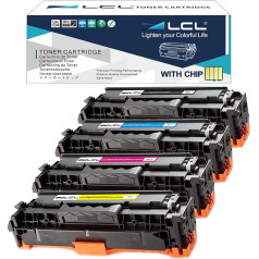 LCL restauruota tonerio kasetė 312X 312A CF380X CF380A CF381A CF382A CF383A (1 juoda 1 žydra 1 purpurinė 1 geltona), skirta HP Color LaserJet Pro M476dn MFP M476dw MFP M476nw MFP