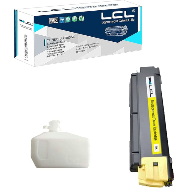 LCL saderīga tonera kasetne TK590 TK-590 TK590Y TK-590Y TK-590Y (1 dzeltena), kas paredzēta Kyocera ECOSYS M6526cdn P6026cdn M6026cdn M6500 Series M6026cdn M6500 Series M6026cdn M6526cdn M6000 Series FS C2526c2MFP 2026MFP plus