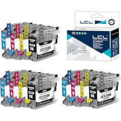 LCL saderīga tintes kasetne LC121 LC123 LC123BK LC123C LC123M LC123Y (3Black 3Cyan 3Magenta 3Yellow) priekš Brother MFC-J4410DW J4510DW J4610DW J4710DW J470DW J6920DW J870DW J245 J66 50DW