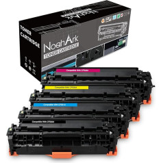 NoahArk suderinama su 205A CF530A CF531A CF532A CF533A tonerio kasete, skirta HP Color Laserjet Pro M181FW M181 M180 180N M154A M154NW M154 spausdintuvui (juoda/juoda/geltona/geltona/magenta, 4 pakuotės)