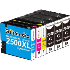 GILIMEDIA PGI-2500XL printeru kasetnes saderīgas ar Canon 2500 2500XL PGI-2500XL PGI-2500XL PGI 2500 XL Multipack, kas aizstāj Canon Maxify MB5150 MB5450 MB5100 MB5155 MB5350 MB5050 MB5455 iB4155 0 iB4050