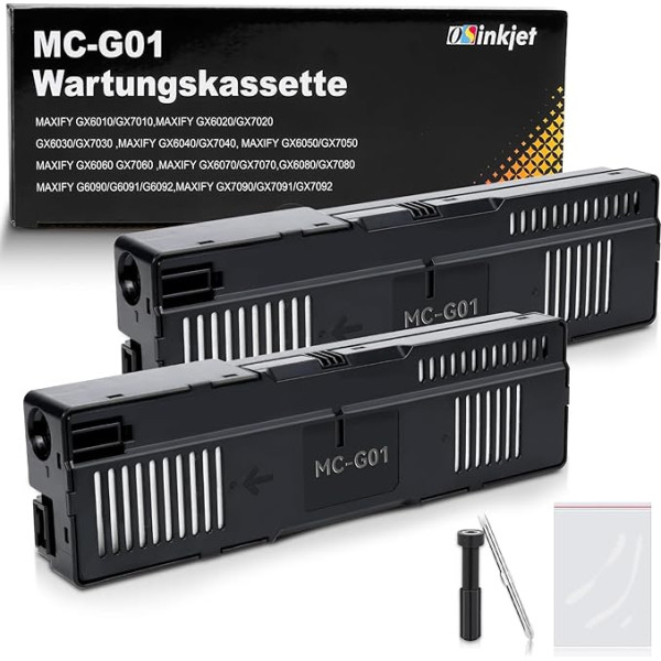 Osinkjet MC-G01 techninės priežiūros kasetė, suderinama su Canon Maxify GX6050 GX7050, MC G01 techninės priežiūros kasetė, skirta Maxify GX6010 GX7010 GX6020 GX7020 GX6030 GX7030 GX6040 GX7040 GX6060 GX6060 GX7060 GX7060