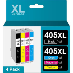 LOFBLAT 405XL multipakete, kas saderīga ar Epson 405 XL printeru kasetnēm WF-3820DWF WF-3825DWF WF-4820DWF WF-4825DWF WF-4830DTWF WF-7830DTWF WF-7835DTWF WF-7840DTWF (4 iepakojumi)