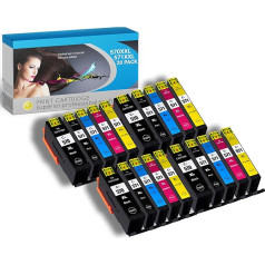 IPA Printservice Printer Cartridges Multipack (20-Pack) - Compatible with Canon Pixma TS5050, 571, 570 - High Quality, Cost Effective & Environmentally Friendly - Canon Pixma Office Accessories