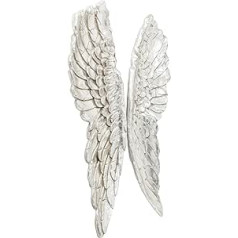 KARE sienas mākslas eņģeļu spārnu aksesuāri (38448 ar polisveķu pārklājumu (alumīnijs) – sudrabs – 5 x 61 x 106 cm
