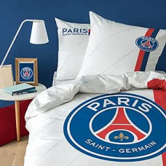 MTOnlinehandel PSG gultas veļa 135 x 200 cm + 80 x 80 cm · 100% kokvilna · Pusaudžu gultas veļa Bērnu gultas veļa Fanu priekšmets futbola faniem Paris Saint Germain