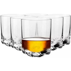 KROSNO Whiskey Gin Tumbler Glasses Set of 6 Glasses 280 ml Cocktail Glasses Drinking Gift Box Perfect for Home, Restaurants and Kitchen Set Dishwasher Safe Tumbler