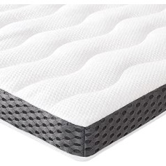 Amazon Basics — Virsmatracis 140 x 200 cm, augstums — 7 cm, komforts, Memory Foam, balts