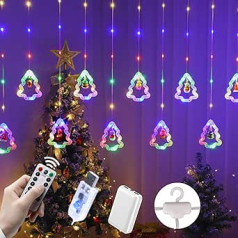 Keepaty 3D Ziemassvētku rotājumi LED pasaku gaismas Atmosfēras laternas ar Ziemassvētku lelle Ziemassvētku eglīti iekštelpās un ārā bāri Family Party Hotel Tirdzniecības centrs Klases aizkari mirgo