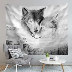 POSKART Wolf Fabric Tapestry for Room/Living Room/Dorm, 200 x 150 cm