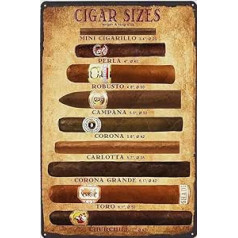 asbwuo Senovinis skardinis ženklas cigarų dydžiai Vintažinis sienų dekoras Meno ženklas Juokingas dekoravimas Baras Pub Cafe Ūkio kambario plakatas 8x6 coliai
