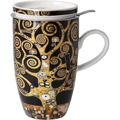 Gēbela porcelāna Gustava Klimta tējas krūze ar vāku un sietiņu 450 ml Dzīvības koks